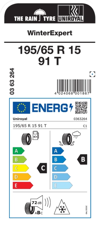 03632640000.pngUniroyal WinterExpert 195/65R15 91T opona osobowa zimowa