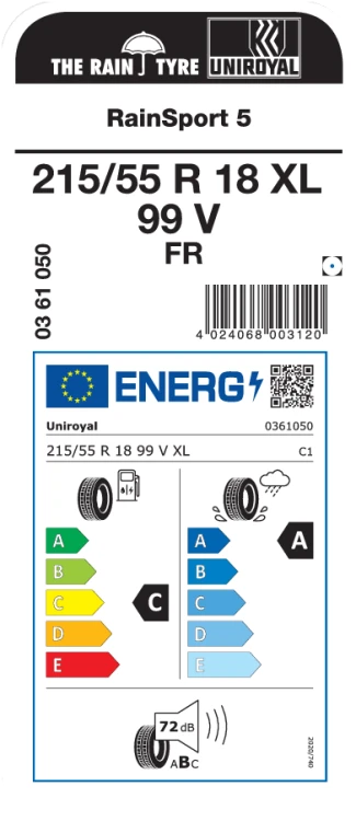 Uniroyal RainSport 5 215/55R18 99V opona osobowa letnia