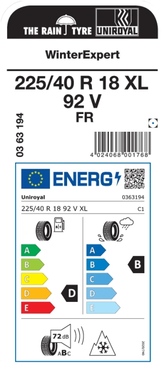 Uniroyal WinterExpert 225/40R18 92V opona osobowa zimowa